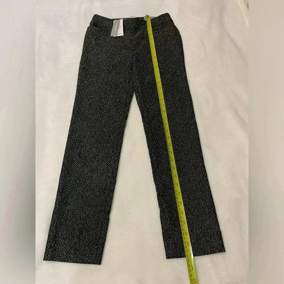 Chico's Women's Black Ankle Pants So Slimming BrigitteSlim Leg Shine Size 2R NWT - Picture 9 of 10